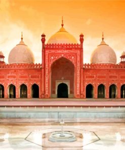 Badshahi Mosque Lahore Pakistan paint by numbers