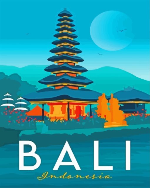 Bali Indonesia Poster paint by numbers