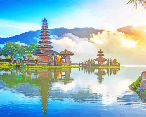 Ulun Danu Temple Monument paint by numbers