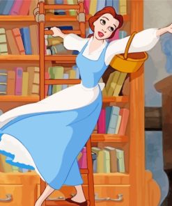 Belle In Library paint by numbers