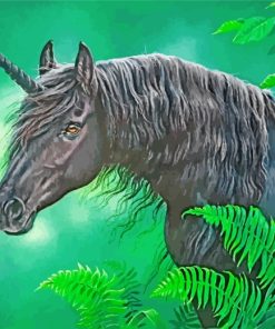 Black Unicorn Horse paint by numbers