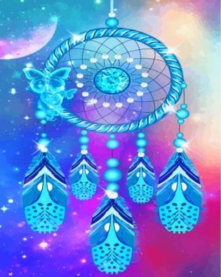 Blue Dream Catcher paint by numbers