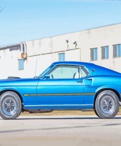 Blue Ford Mustang paint by numbers