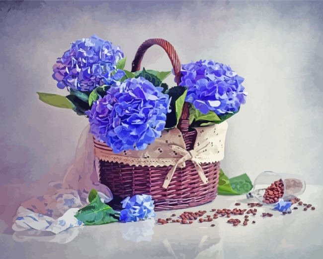 Aesthetic Blue Hydrangea paint by numbers