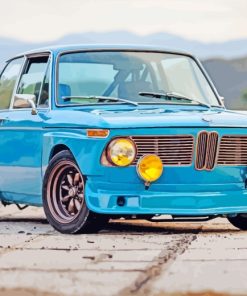 Blue Vintage BMW Car paint by numbers