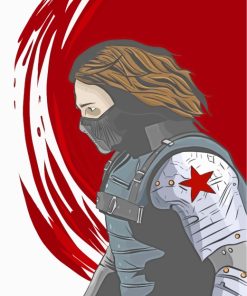 Bucky Barnes Winter Soldier paint by numbers