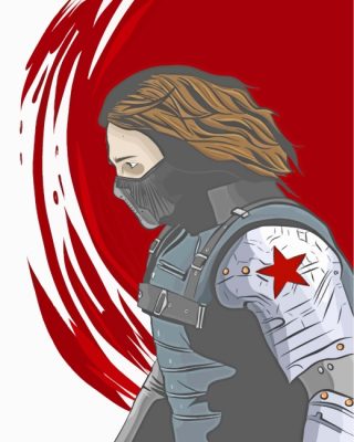 Bucky Barnes Winter Soldier paint by numbers