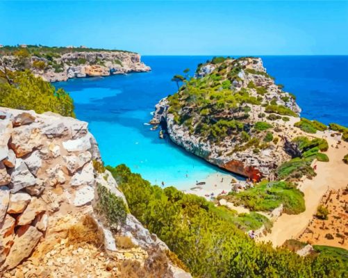 Cala Des Moro Majorca paint by numbers