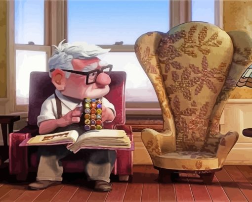 Carl Fredricksen Disney Movie paint by numbers