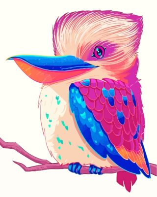 Cartoon Kookaburra Bird paint by numbers