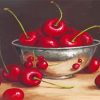 Cherries Fruits In Bowl paint by numbers