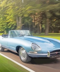 Classic Blue Jaguar Car paint by numbers