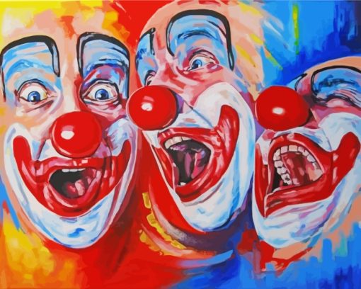 Clowns Faces paint by numbers