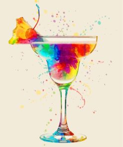 Colorful Cocktail Drink Glass paint by numbers