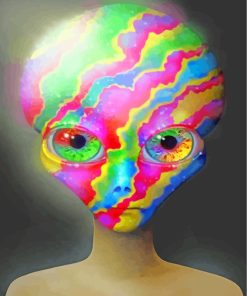 Colorful Alien Head paint by numbers