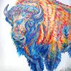 Colorful Bison Animal paint by numbers