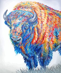 Colorful Bison Animal paint by numbers