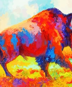 Colorful Bison paint by numbers