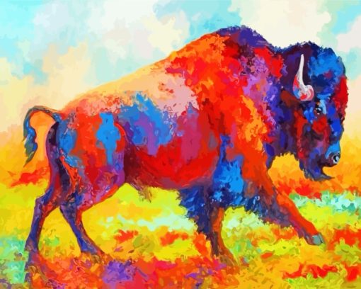 Colorful Bison paint by numbers