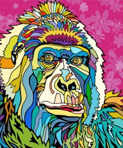 Colorful Gorilla paint by numbers