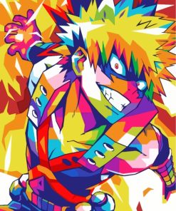 Colorful Katsuki Bakugo paint by numbers