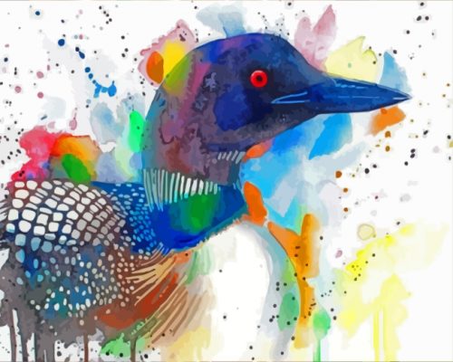 Colorful Loon paint by numbers