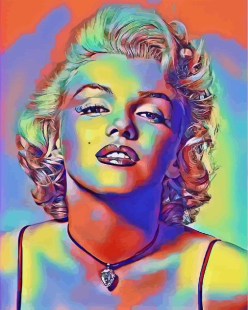 Colorful Marilyn Monroe Actress paint by numbers