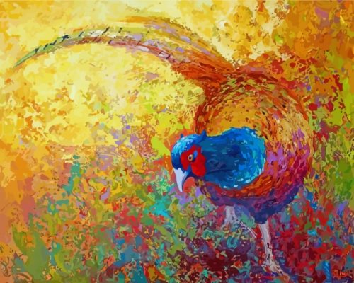 Colorful Pheasant Bird paint by numbers