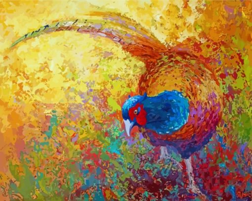 Colorful Pheasant Bird paint by numbers