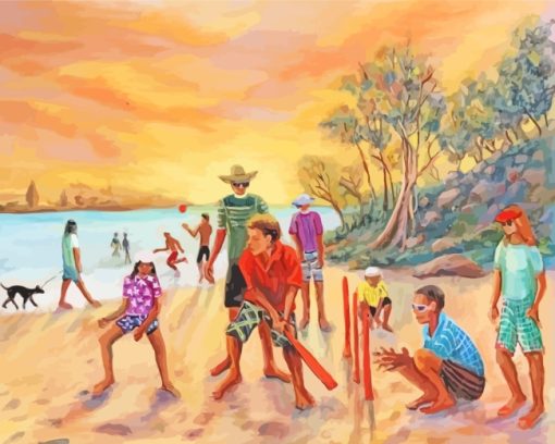 Cricket In The Beach paint by numberrs