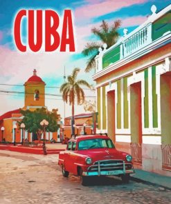 Red Car In Cuba City paint by numbers