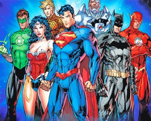 DC Superheroes Characters paint by numbers