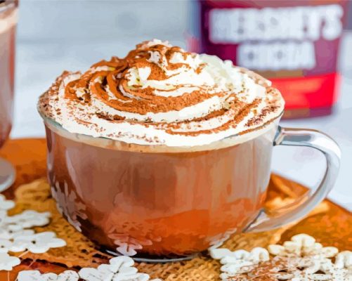 Dark Chocolate Mocha Drink paint by numbers