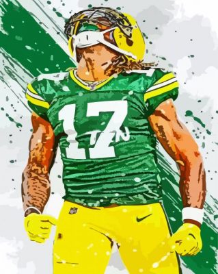 Davante Adams Packer Player paint by numbers