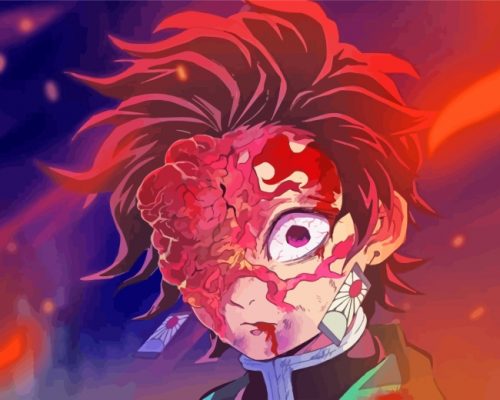 Tanjiro Demon Slayer paint by numbers