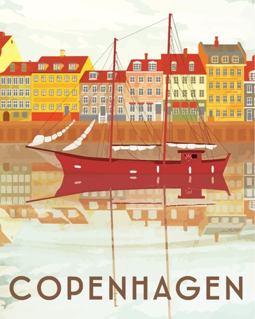 Denmark Copenhagen City paint by numbers