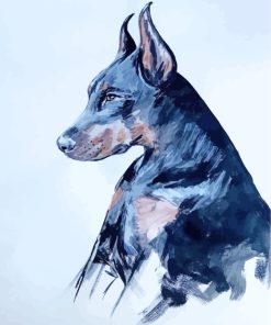 Doberman Dog Art paint by numbers