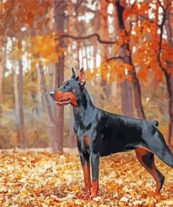 Doberman In Forest paint by numbers