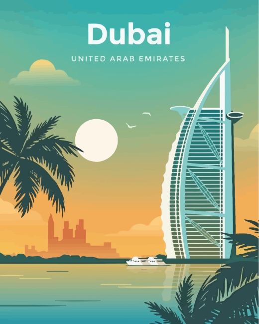 Dubai Poster paint by numbers