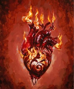 Fire Heart Art paint by numbers