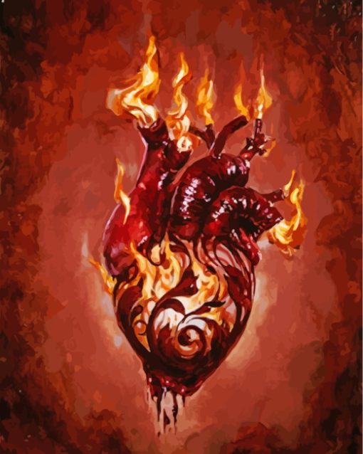 Fire Heart Art paint by numbers