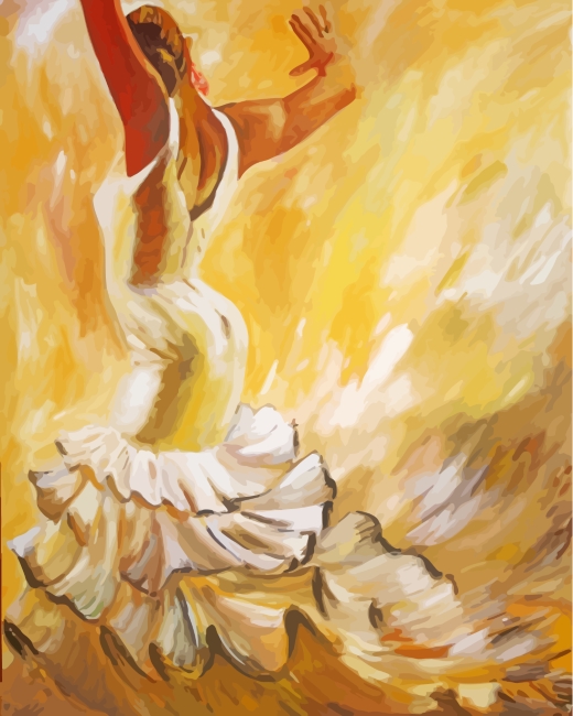Woman Flamenco Dancer Art paint by numbers