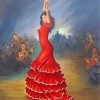 Flamenco Dancer With Red Dress paint by numbers