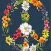 Floral Peace Symbol paint by numbers