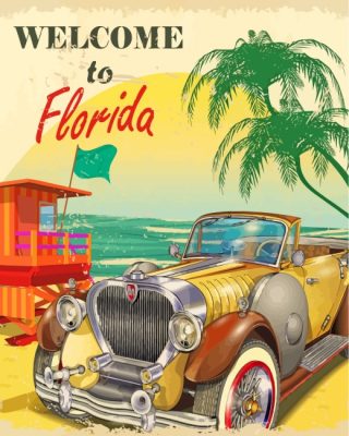 Welcome To Florida Poster paint by numbers