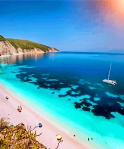 Fteri Beach Kefalonia paint by numbers