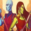 Gamora And Nebula Marvel paint by numbers