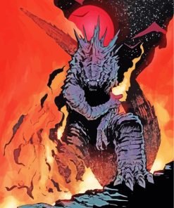 Godzilla Fire Art paint by numbers