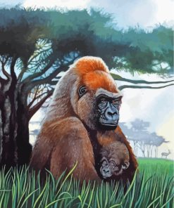 Gorilla In Forest paint by numbers