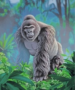 Gorilla And Baby paint by numbers